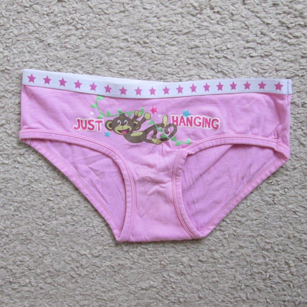 THE BON TON GIRLS PINK MONKEY UNDERWEAR SZ L 10/12